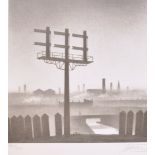 After TREVOR GRIMSHAW; a signed limited edition black and white print, "Signal", no.