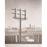 After TREVOR GRIMSHAW; a signed limited edition black and white print, "Signal", no.