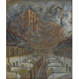 FRANK BRADLEY (1903-1995); oil on board "Industrial Landscape", signed and dated 1945,