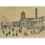 LAURENCE STEPHEN LOWRY (1887-1976); a signed limited edition lithograph "A Northern Town",