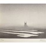 After TREVOR GRIMSHAW; a signed limited edition black and white print, "An Isolated Church", no.