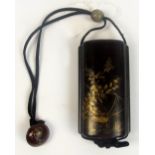 A Japanese Meiji period lacquer five section inro,