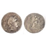 Demetrius I (160-150 BC), AR Tetradrachm, diademed head right, reverse,