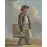 IN THE MANNER OF ALEXANDER ORLOVSKY; oil on tin, study of a man wearing an apron, unsigned,