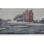 LAURENCE STEPHEN LOWRY (1887-1976); a signed coloured print "The Lonely House",