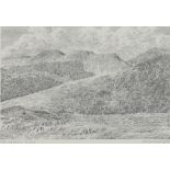 ALFRED WAINWRIGHT (1907-1991); pen and ink "The Nantlle Ridge", 16 x 21.5cm, framed and glazed.