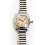 ROLEX; a 1940s oyster perpetual "chronometer" stainless steel mechanical gentleman's wristwatch, the