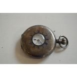 ROLEX; a silver half hunter cased crown wind pocket watch, retailed by H. Pidduck & Son, Hanley.