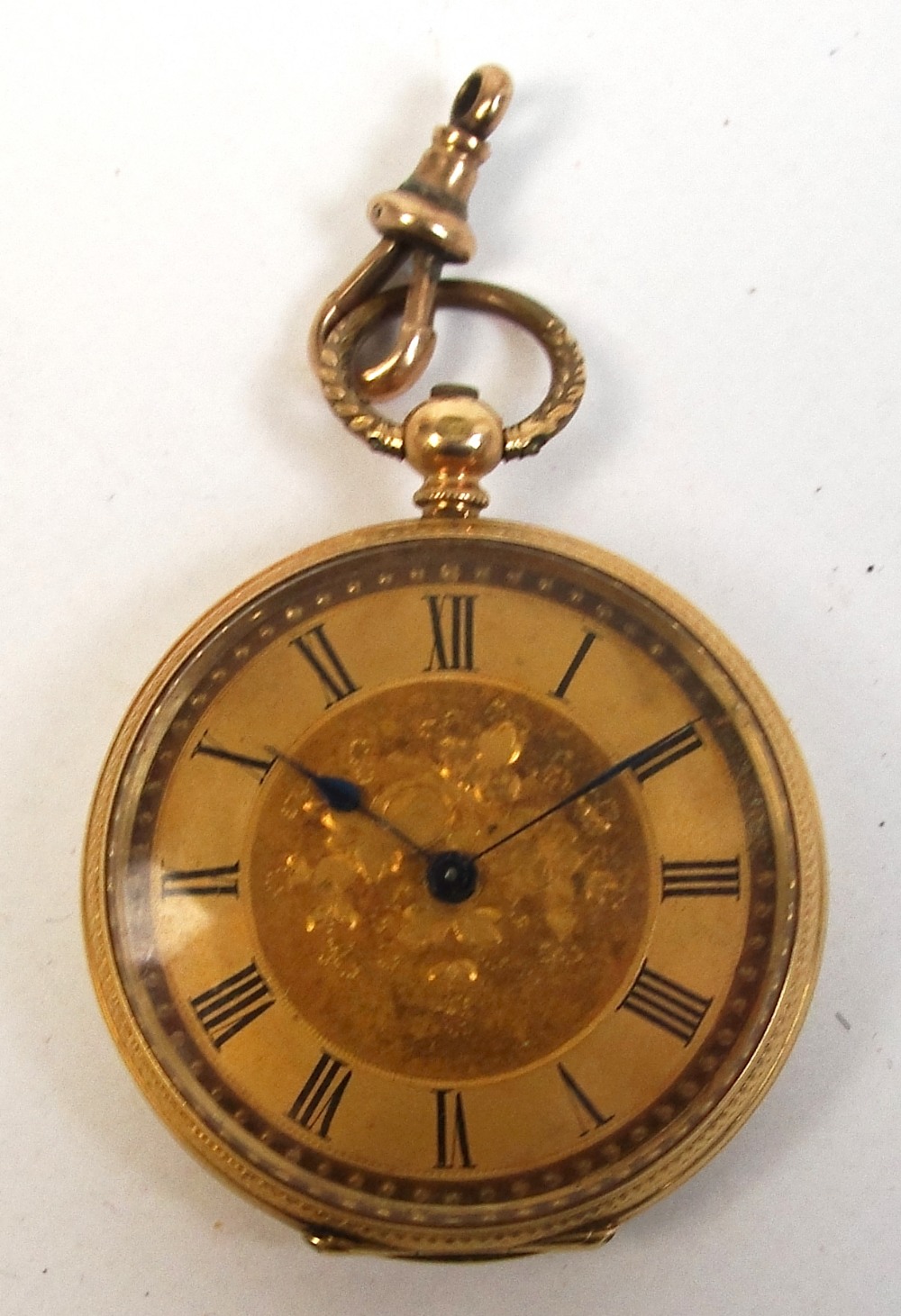 An 18ct yellow gold ladies key wind pocket watch,