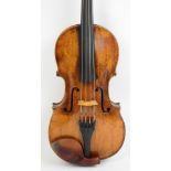 SCHOOL OF KLOTZ; a good South German full size viola with one-piece back, unlabelled,