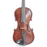 A full size German violin with one-piece back, Stradivarius copy, length of back 36cm,