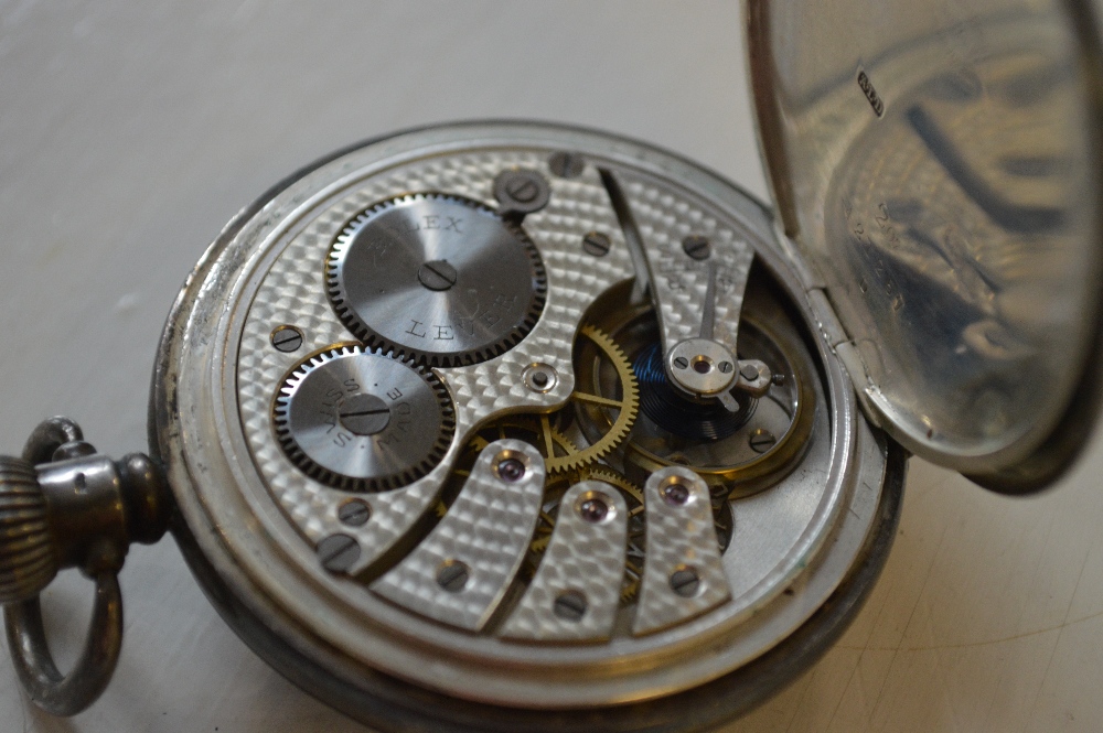 ROLEX; a silver half hunter cased crown wind pocket watch, retailed by H. Pidduck & Son, Hanley. - Image 4 of 4