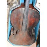 A violoncello with two-piece back, bears label "Kalker, Maker, Holbeck, Leeds 1835", length of