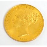 A Victoria young head full sovereign, 1853.