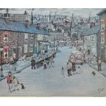 AFTER EDITH LE BRETON; signed colour print "Old Street Market",