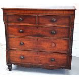 An early 19th century mahogany chest of two short drawers over three long drawers, width 120cm.