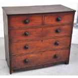 A Victorian mahogany chest of drawers, two short drawers above three long drawers, width 105cm.