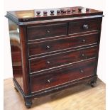 A late 19th early 20th century mahogany miniature cabinet,