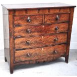 An early 19th century mahogany chest of two short over two long drawers, width 120cm.