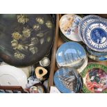 Two boxes of ceramics to include collectors plates Royal Doulton "Spring" series and Crown