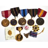 A small quantity of American medals to include two "American Legion", two "National Defense",