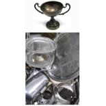 A quantity of silver, silver plate,