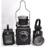 Two British railways locomotive lanterns and one from the North British Railway (3).