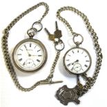 A Victorian hallmarked silver open faced pocket watch, the enamel dial set with Roman numerals,