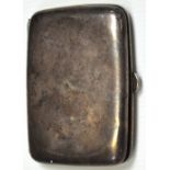 A hallmarked silver cigarette case, Birmingham date mark rubbed, approx weight 2.6 ozt.