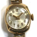 A 9ct gold cased ladies Excalibur seventeen jewels Incabloc wristwatch on gold plated expanding