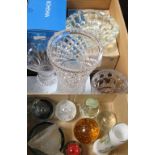 A small collectors lot of glass paperweights, bowls, vases etc.