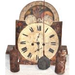 A late 19th early 20th century hand painted clock face,