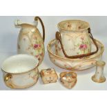 A Crown Devon Fielding wash set comprising large bowl,