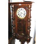 A late 19th early 20th century mahogany Vienna style wall clock,