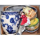 A quantity of late 19th early 20th century blue and white ceramics to include Royal Doulton,