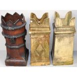 Three crown top chimney pots (3).