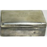 A George V hallmarked silver cigarette box, London 1919.