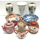 A quantity of Oriental ceramics to include two Meiji period Japanese bowls,