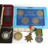 A WWII defence medal, WWI medal relating to, 194674 C.V. Gillard  L.S.S.