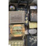 A collection of mainly Oriental boxes to include jewellery boxes and trinket boxes.