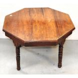 An octagonal occasional table on turned legs and two small side tables (3).