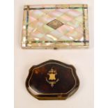 A Victorian mother of pearl rectangular card case with concertina interior,