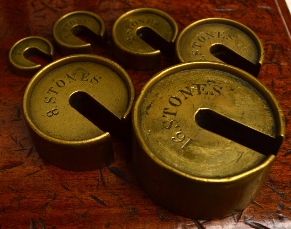 A rare set of Victorian mahogany gentleman club scales, - Image 4 of 4