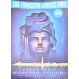 A large poster lithograph in colours; San Francisco Worlds Fair, Golden Gate International