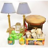 A quantity of collectors' items including lamps, decorative ceramics, etc.