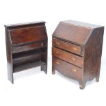 An early 19th century oak bureau of small proportions (for restoration),