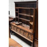 An 18th century and later oak dresser,