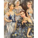 YURI DENISSOV (Russian contemporary); oil on canvas, ballet dancers, signed, 61 x 46cm, framed.