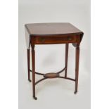 An Edwardian inlaid dropleaf side table with single frieze drawer.