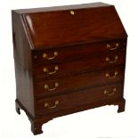 A Georgian mahogany bureau,